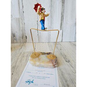 Ron‎ Lee clown high wire umbrella circus vintage gold statues figurine 2000